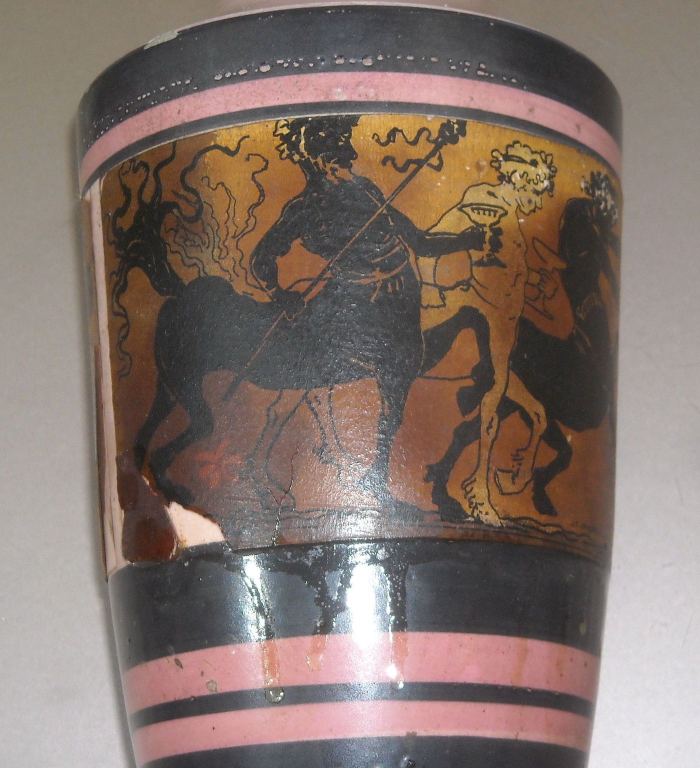Bottiglia Ceramica Frentania Lanciano Scena Bacchica Centauri 1920