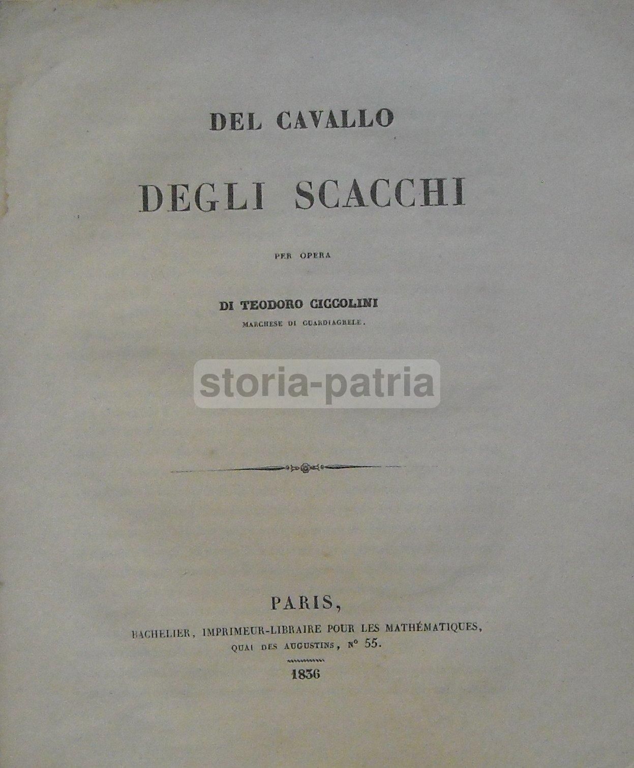 Del Cavallo Degli Scacchi   Teodoro Ciccolini (1836)