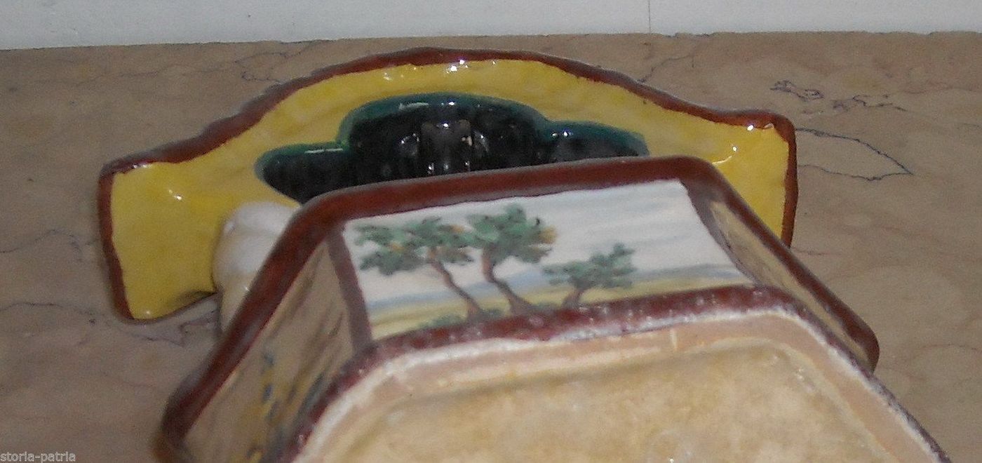 Ceramica Abruzzese Da Collezione Modellino Pozzo Decorato Inizio 900