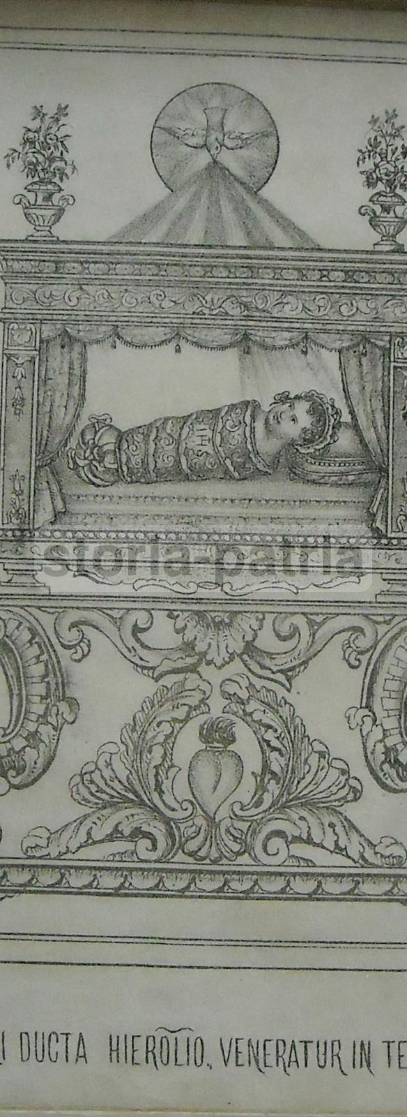 Stampa Litografica Devozionale Di Giandonato, Lama Dei Peligni, XIX Secolo