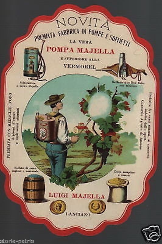 Pubblicità Antica Pompa Majella, Lanciano: Agricoltura Ed Enologia, 1920