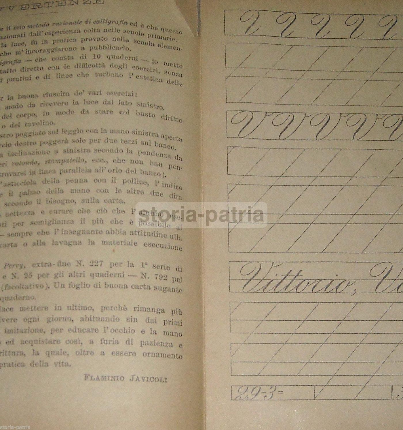 La Bella Scrittura Di Javicoli: Metodo Di Calligrafia, Lanciano Primo '900