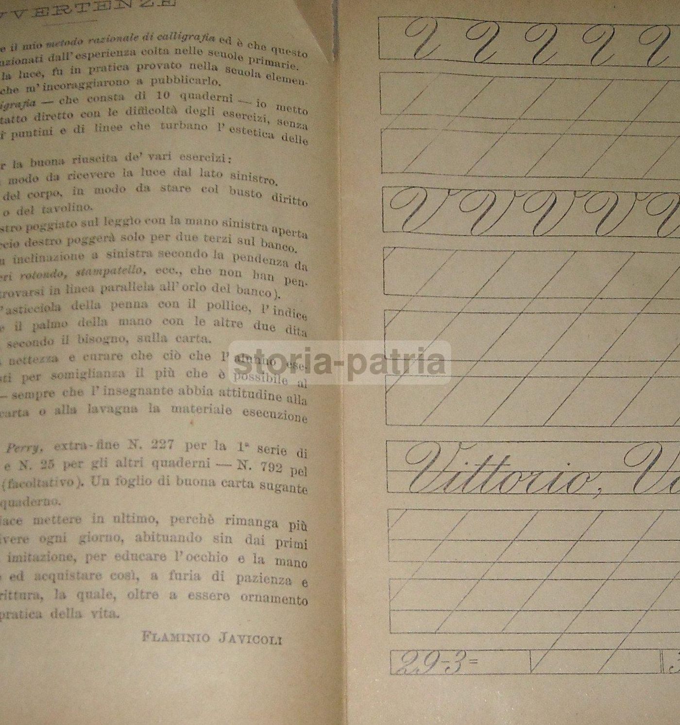 La Bella Scrittura Di Javicoli: Metodo Di Calligrafia, Lanciano Primo '900