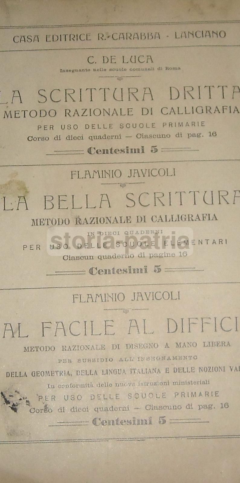 La Bella Scrittura Di Javicoli: Metodo Di Calligrafia, Lanciano Primo '900