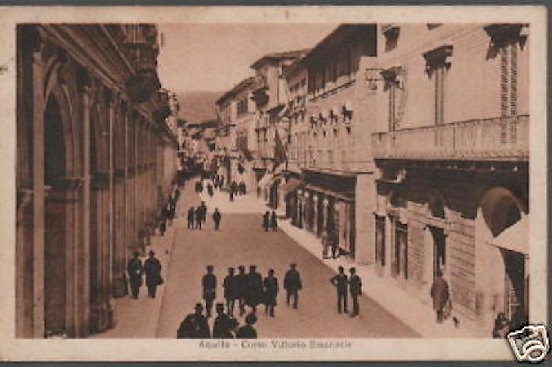 Cartolina L'Aquila Corso Vittorio Emanuele 1924 Epoca Fascista