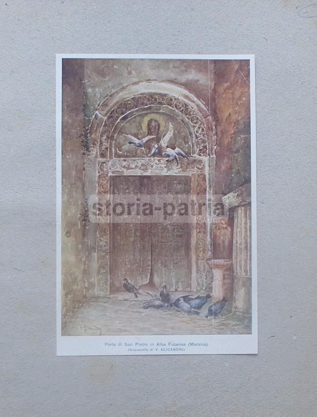 Porta Di San Pietro In Alba Fucense (Marsica). Stampa A Colori Di V. Alicandri, 1910 Circa