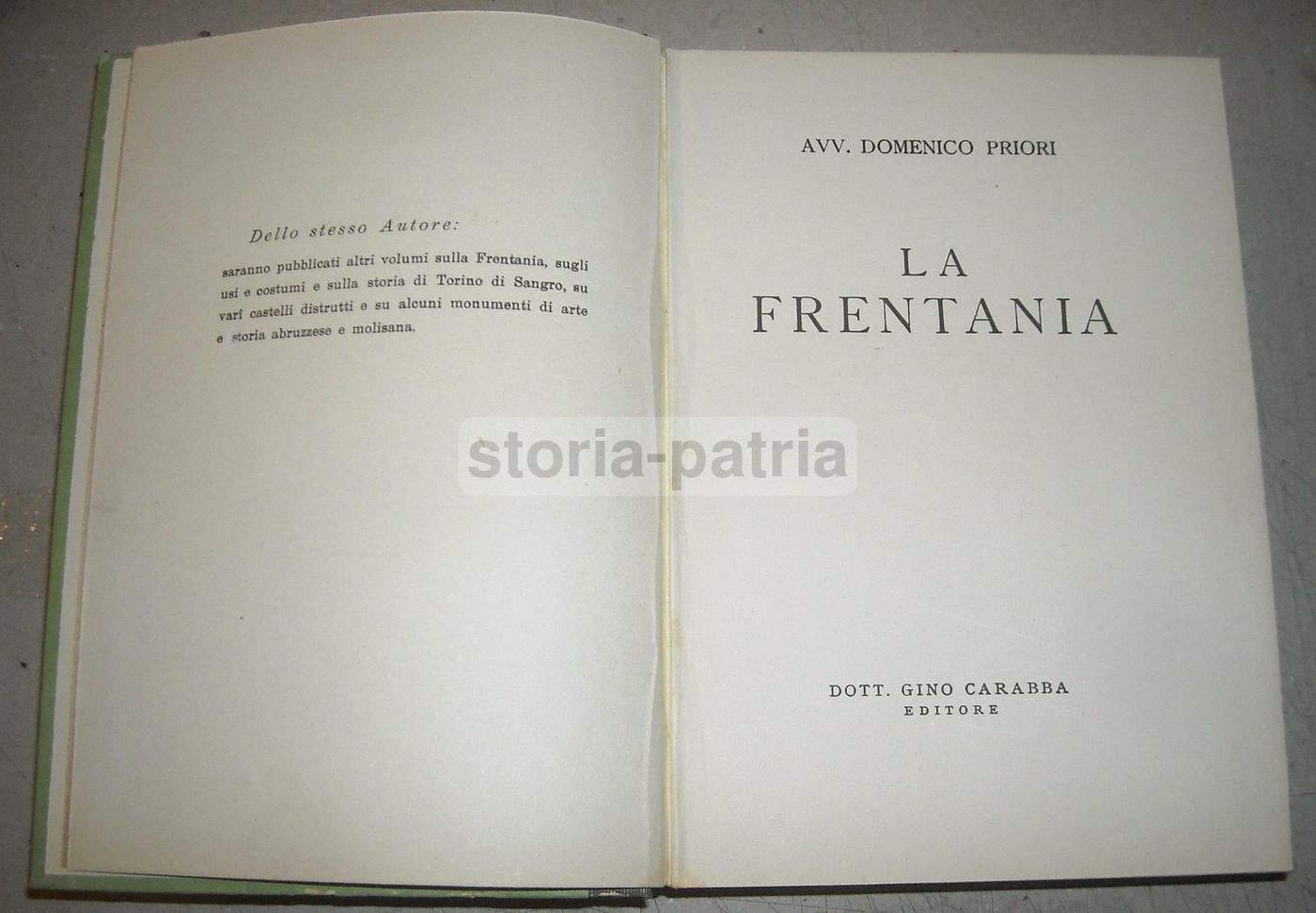La Frentania Di Domenico Priori, Carabba 1942, Storia Abruzzo Molise