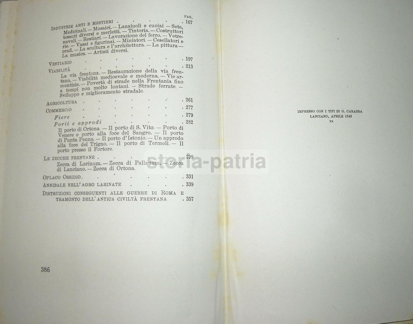 La Frentania Di Domenico Priori, Carabba 1942, Storia Abruzzo Molise