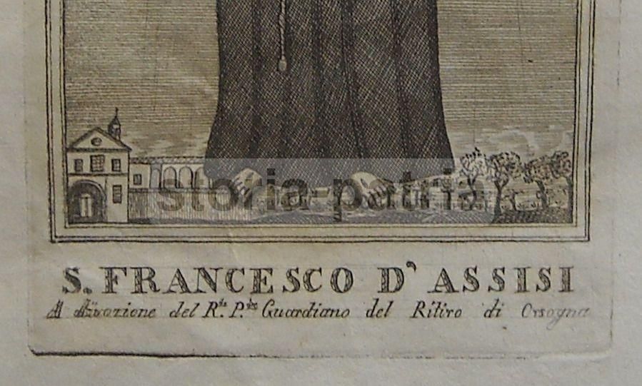 San Francesco d'Assisi, Stampa Devozionale Antica, Orsogna