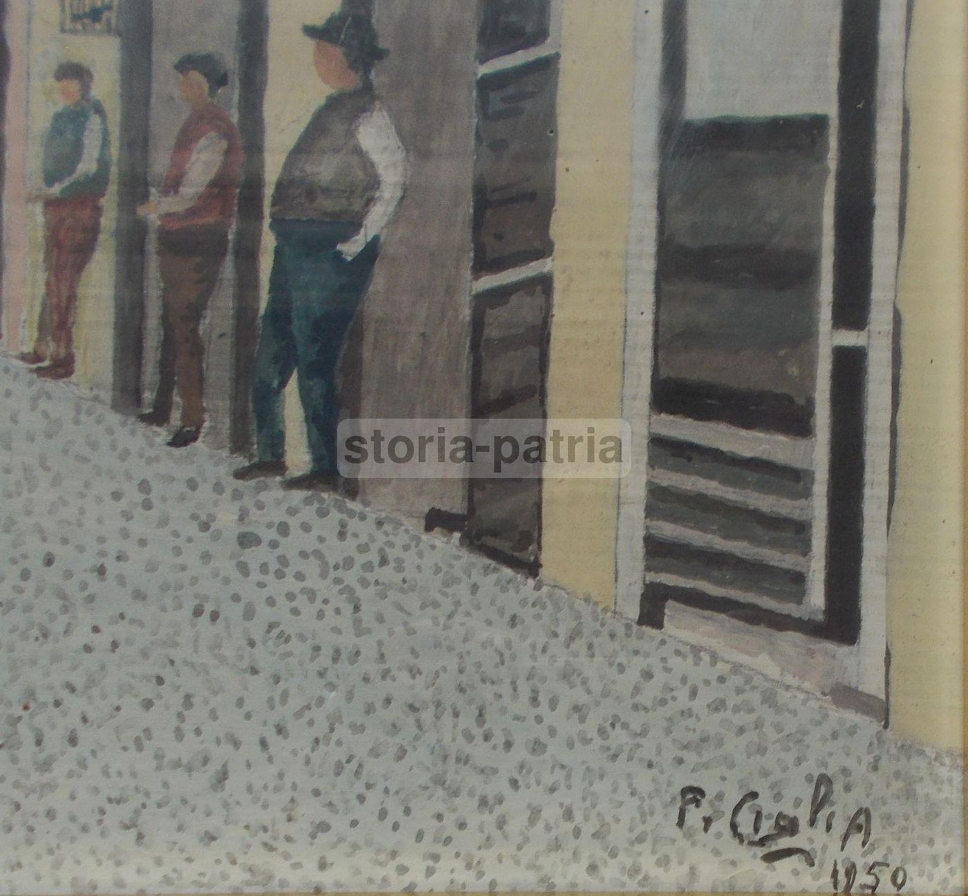Dipinto Pescara Porta Nuova, Pietro Ciglia, 1950, Abruzzo Folkloristico