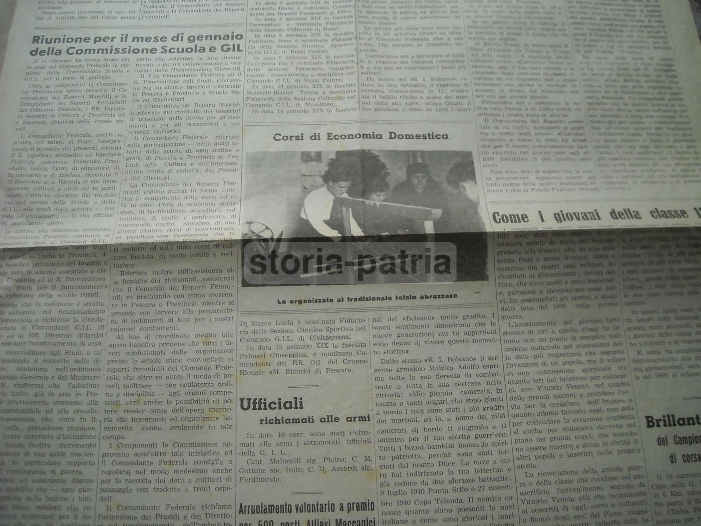 Giornale L'Adriatico, 20 Gennaio 1941, Pescara   Bombardamenti WWII E Cronaca Abruzzese