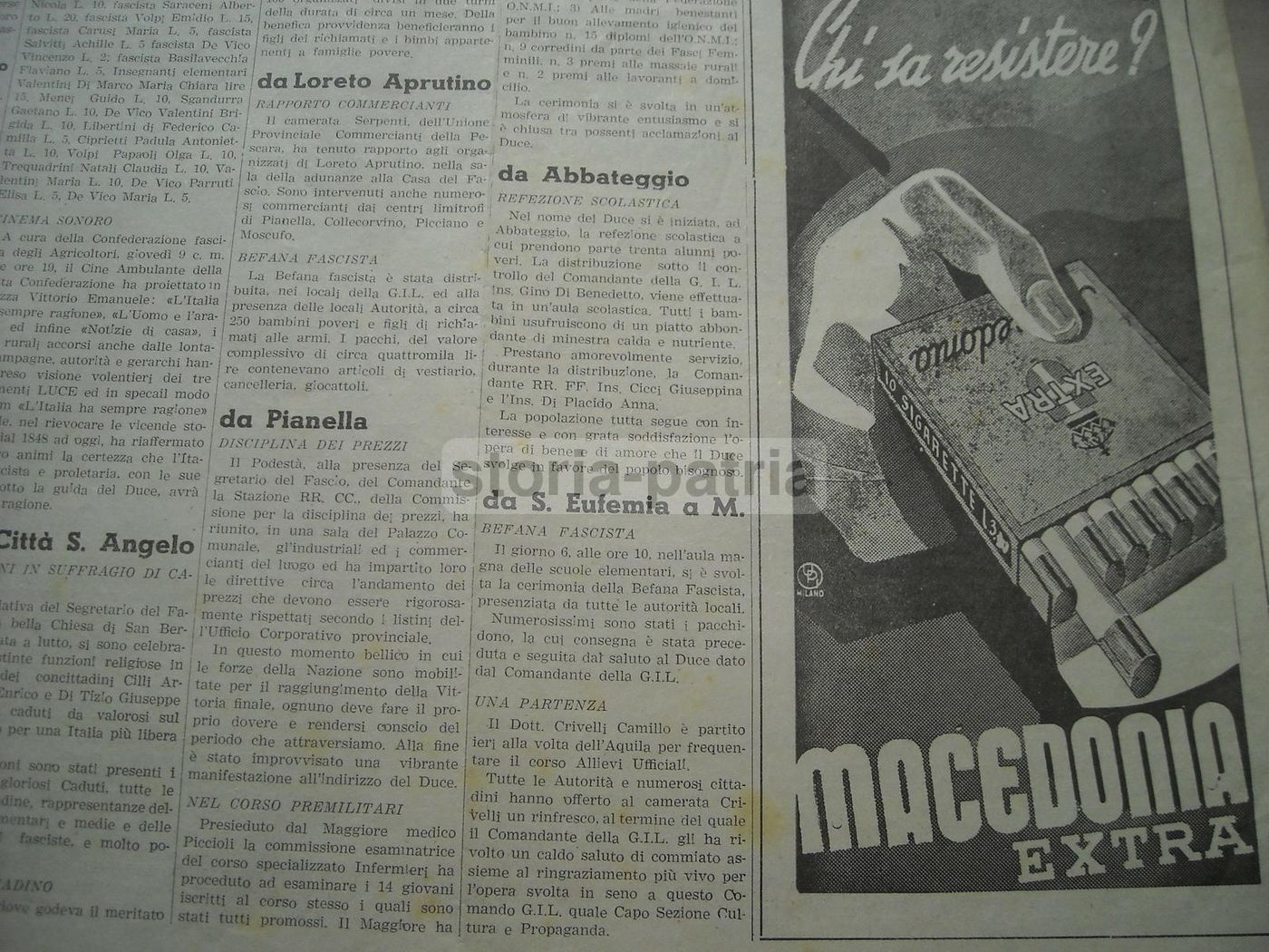 Giornale L'Adriatico, 20 Gennaio 1941, Pescara   Bombardamenti WWII E Cronaca Abruzzese