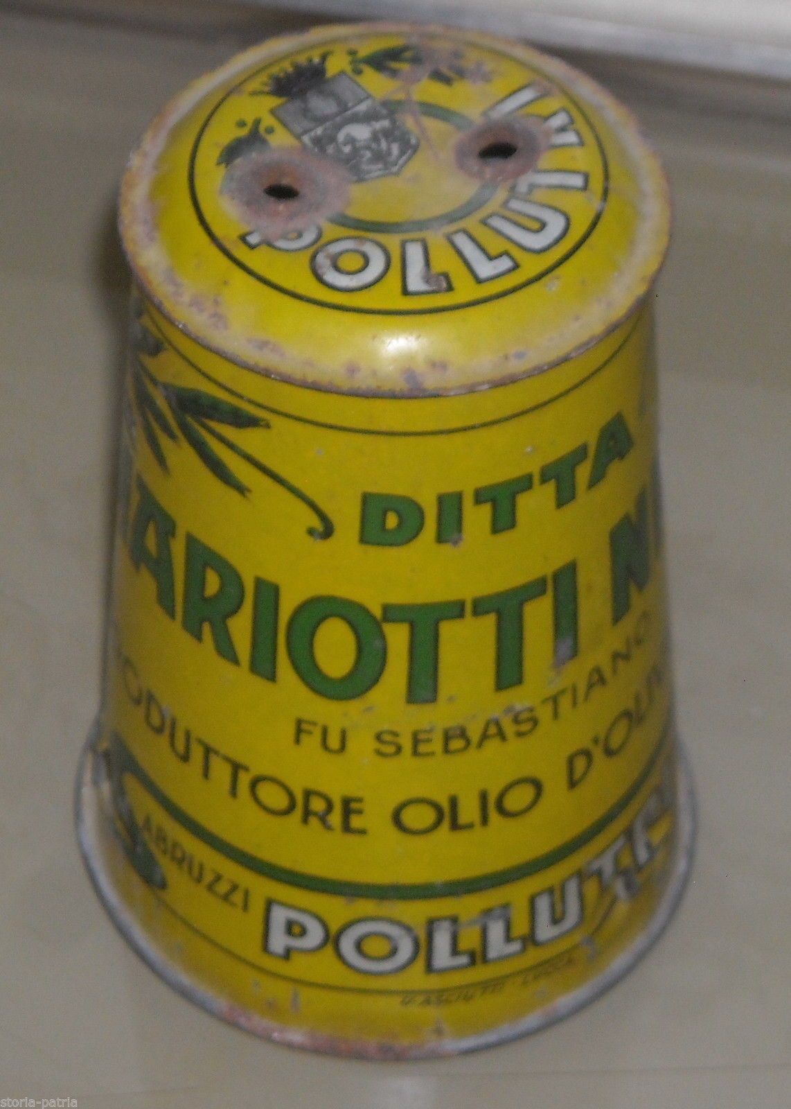 Latta Pubblicitaria Oleificio Mariotti, Pollutri (Abruzzo), Anni '30