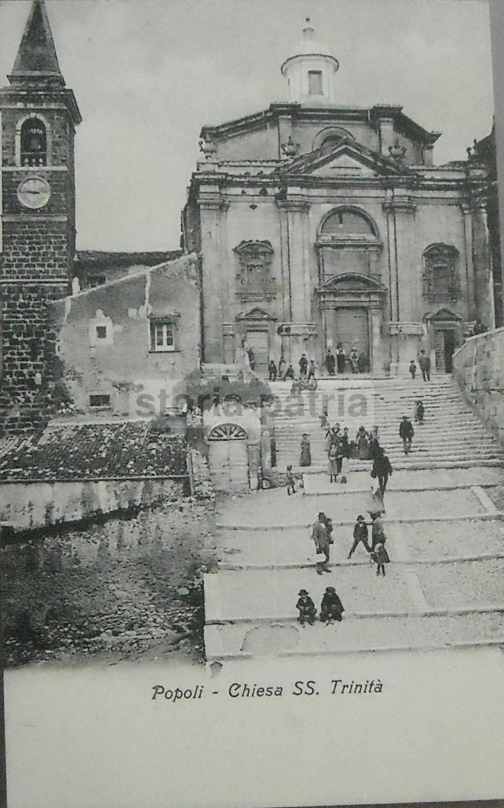 Cartolina Antica Popoli Chiesa SS. Trinità Abruzzo Gizzarelli