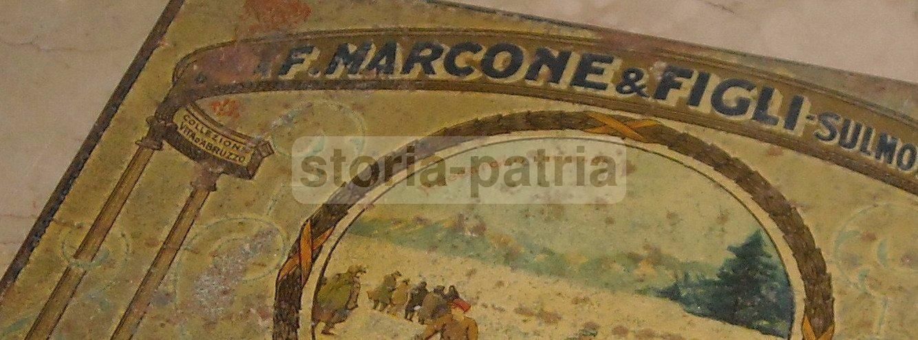 Scatola In Latta Pubblicitaria F. Marcone & Figli, Sulmona