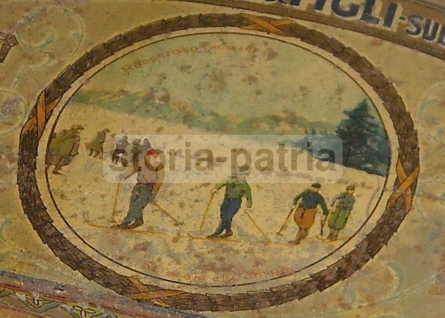 Scatola In Latta Pubblicitaria F. Marcone & Figli, Sulmona