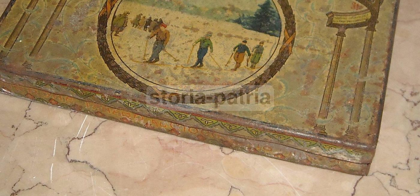 Scatola In Latta Pubblicitaria F. Marcone & Figli, Sulmona