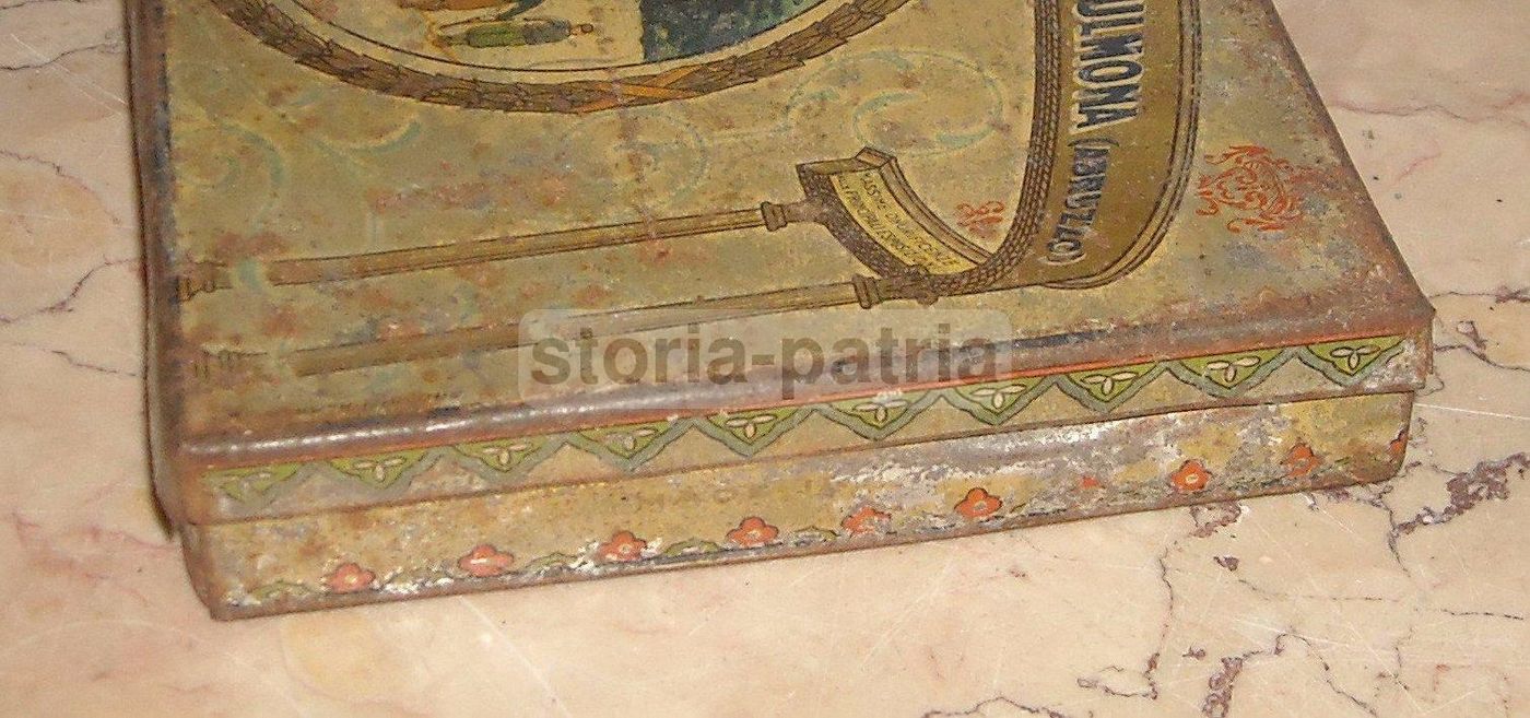 Scatola In Latta Pubblicitaria F. Marcone & Figli, Sulmona