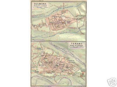 Mappe Topografiche Sulmona E Teramo, Anni '20, Vallardi TCI