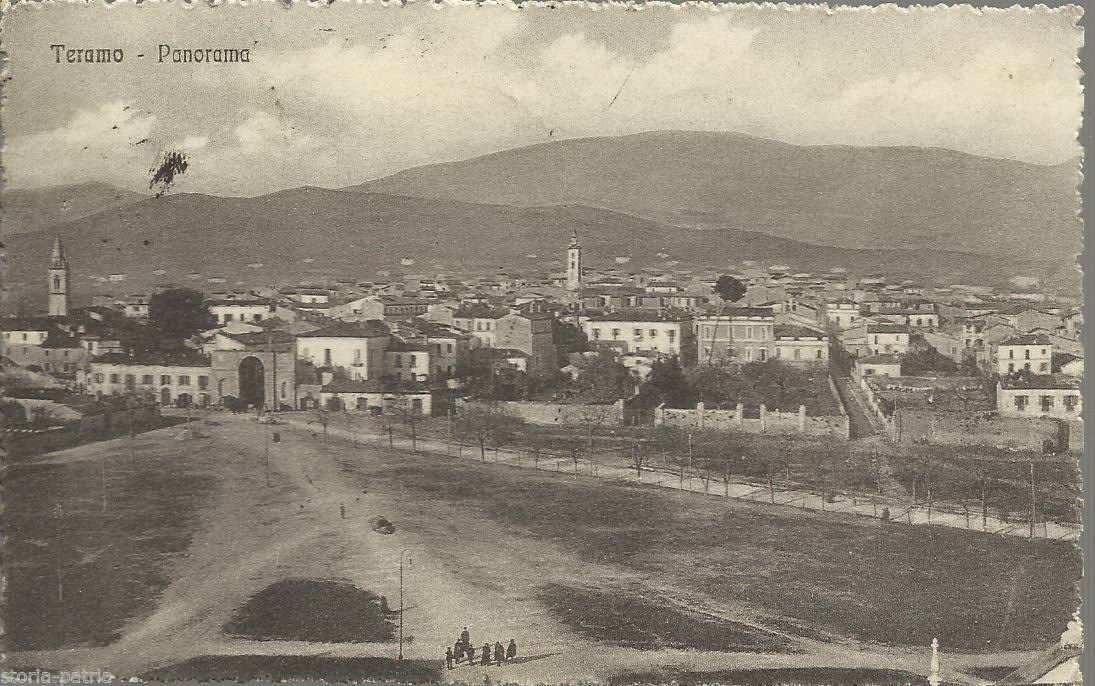 Cartolina Antica Teramo Panorama Primi '900 Orazio Romani Viaggiata