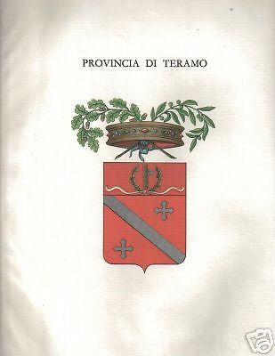 Stemma Araldico Della Provincia Di Teramo, Cromolitografia d'Epoca (circa 1900)
