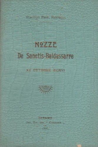 Nozze De Sanctis   Baldassarre, Teramo 1906   Giacinto Pannella