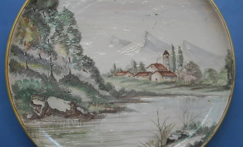 Piatto Ceramica Fuina Giulianova Paesaggio Abruzzo Anni '50