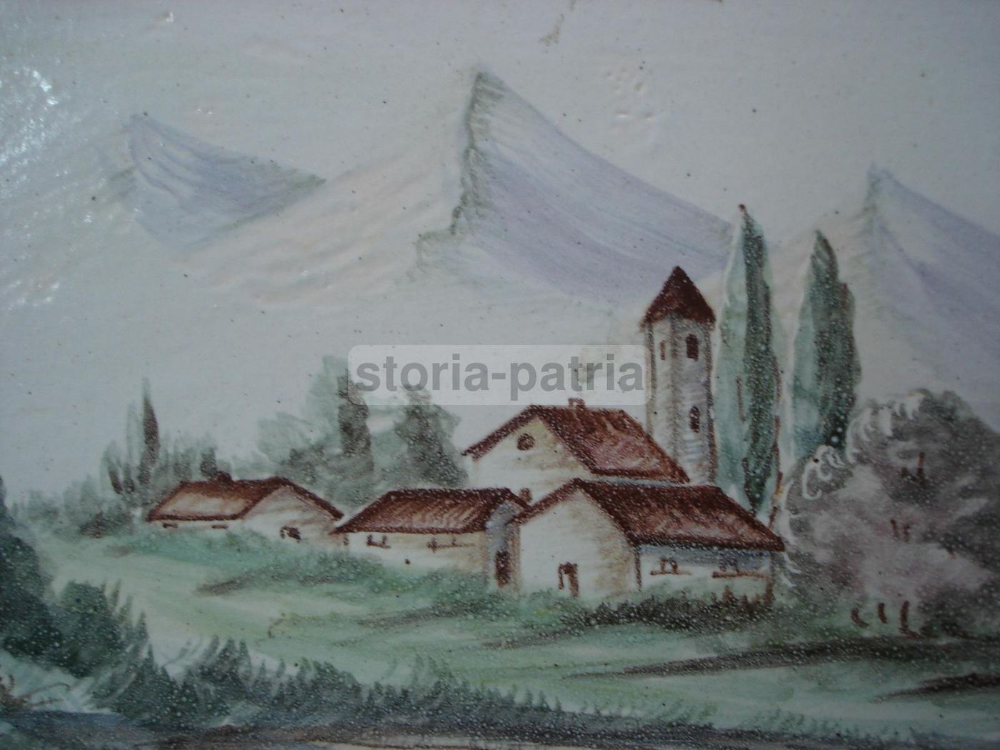 Piatto Ceramica Fuina Giulianova Paesaggio Abruzzo Anni '50