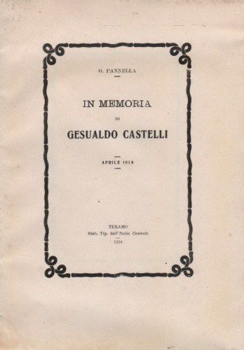 In Memoria Di Gesualdo Castelli (Pannella, 1918, Teramo)