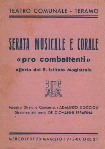 Programma Teatro Comunale Teramo 1942 Pro Combattenti Musicale