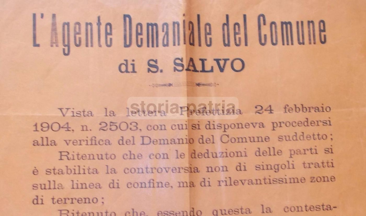 Manifesto Demanio San Salvo, Fiume Trigno, Abruzzo, 1904