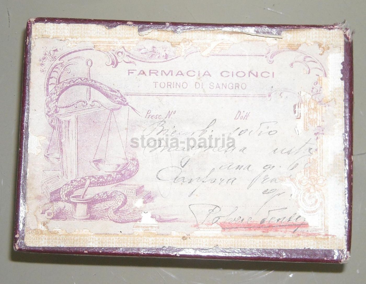 Antica Scatola Farmacia Cionci Torino Di Sangro Abruzzo Inizio 900