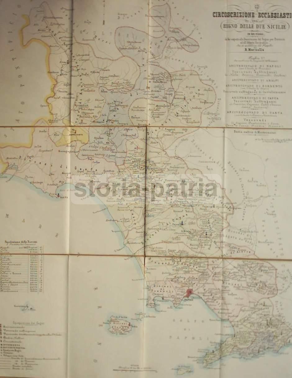 Mappa Delle Diocesi d'Abruzzo, 1859 (Chieti, Teramo, L'Aquila)