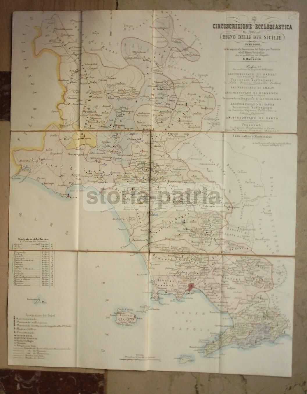 Mappa Delle Diocesi d'Abruzzo, 1859 (Chieti, Teramo, L'Aquila)