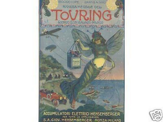 Pubblicità Accumulatori Hensemberger Monza Milano, 1900 Circa