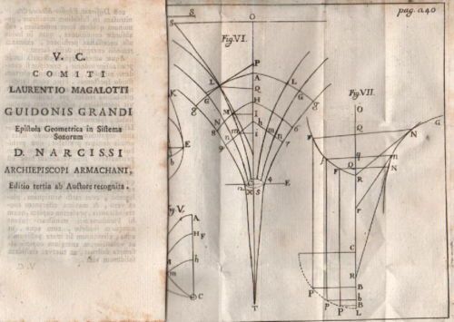 Epistola Geometrica Di Guido Grandi Sull'Acustica, 1708 (Incisione Rara)