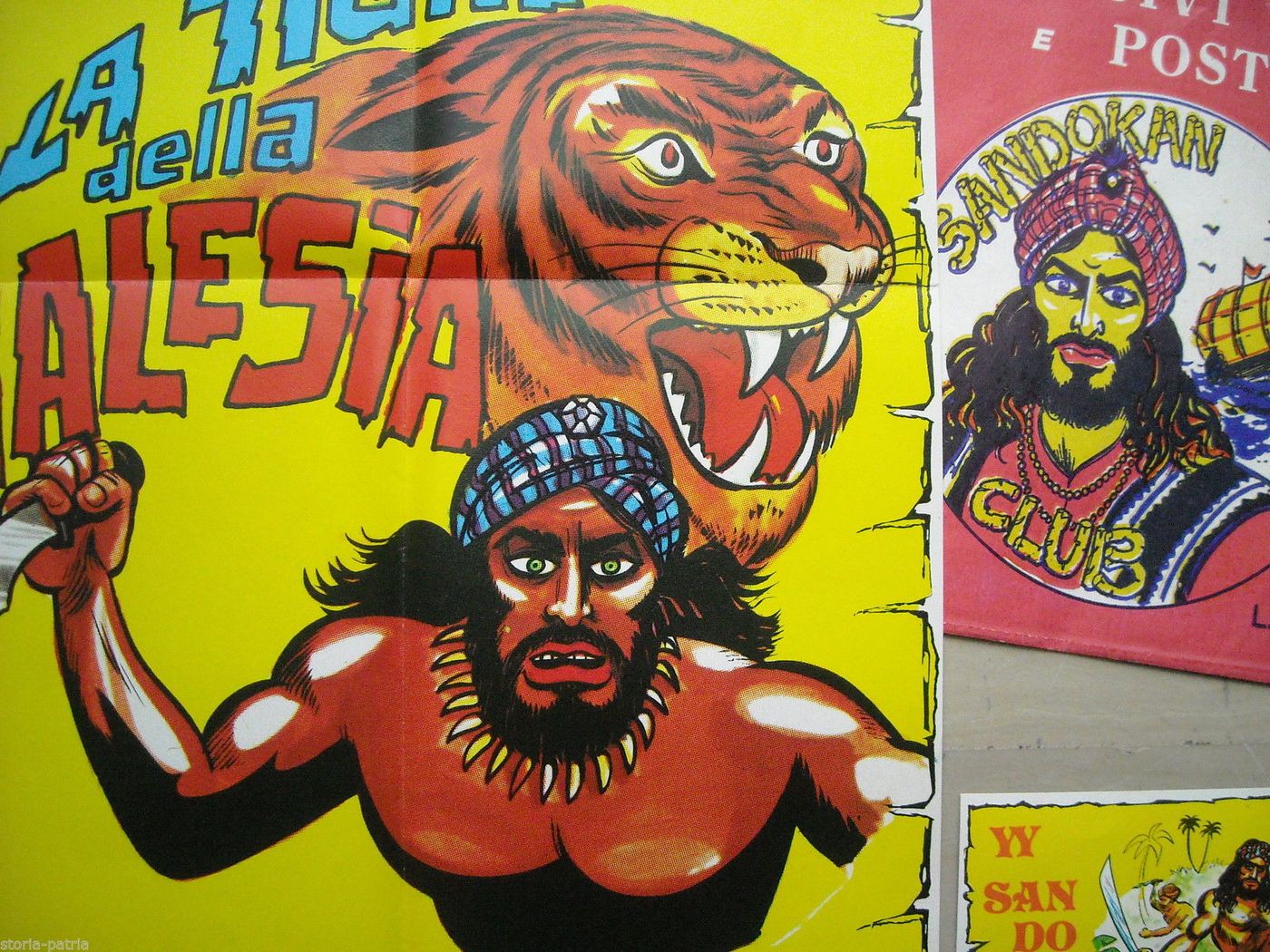 Figurina E Poster Sandokan Club La Tigre Della Malesia, Anni '70
