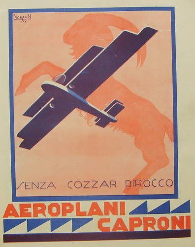 Pubblicità Aeroplani Caproni E Idrovolanti Savoia Marchetti 1928