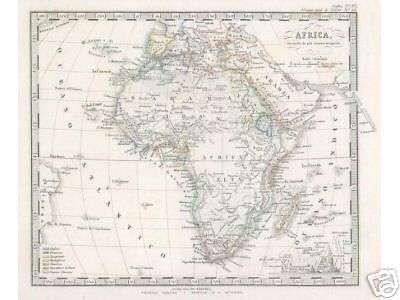 Mappa Antica Dell'Africa 1869 Stieler Berghaus