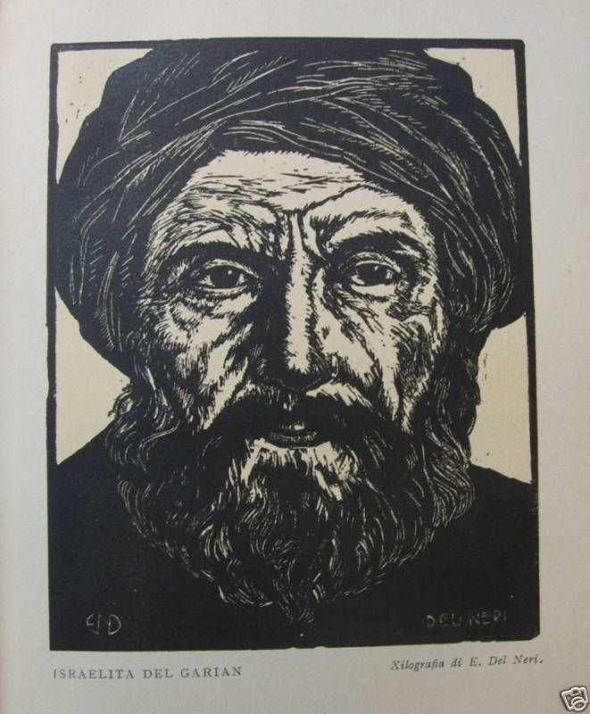 Xilografia Antica: Israelita Del Garian, Edoardo Del Neri, Anni '20