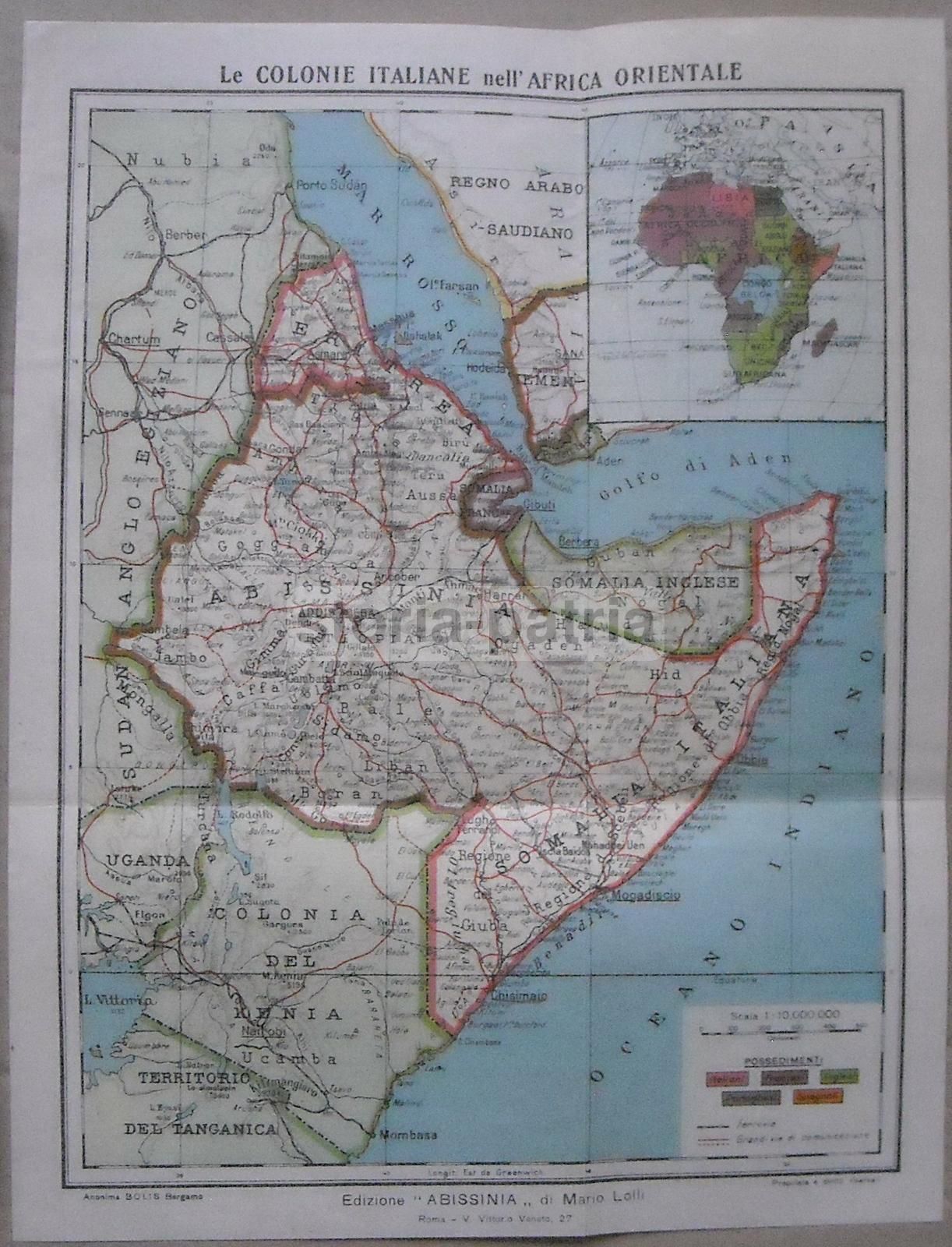 Abissinia Di Mario Lolli 1935 Con Mappa Colonie Africa Orientale