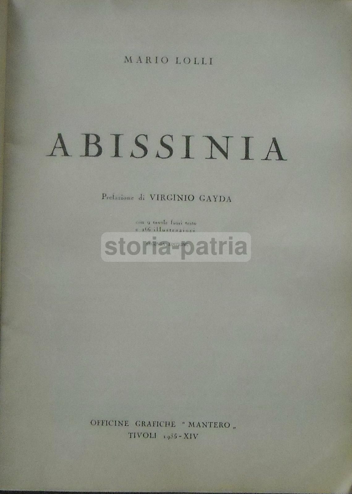 Abissinia Di Mario Lolli 1935 Con Mappa Colonie Africa Orientale