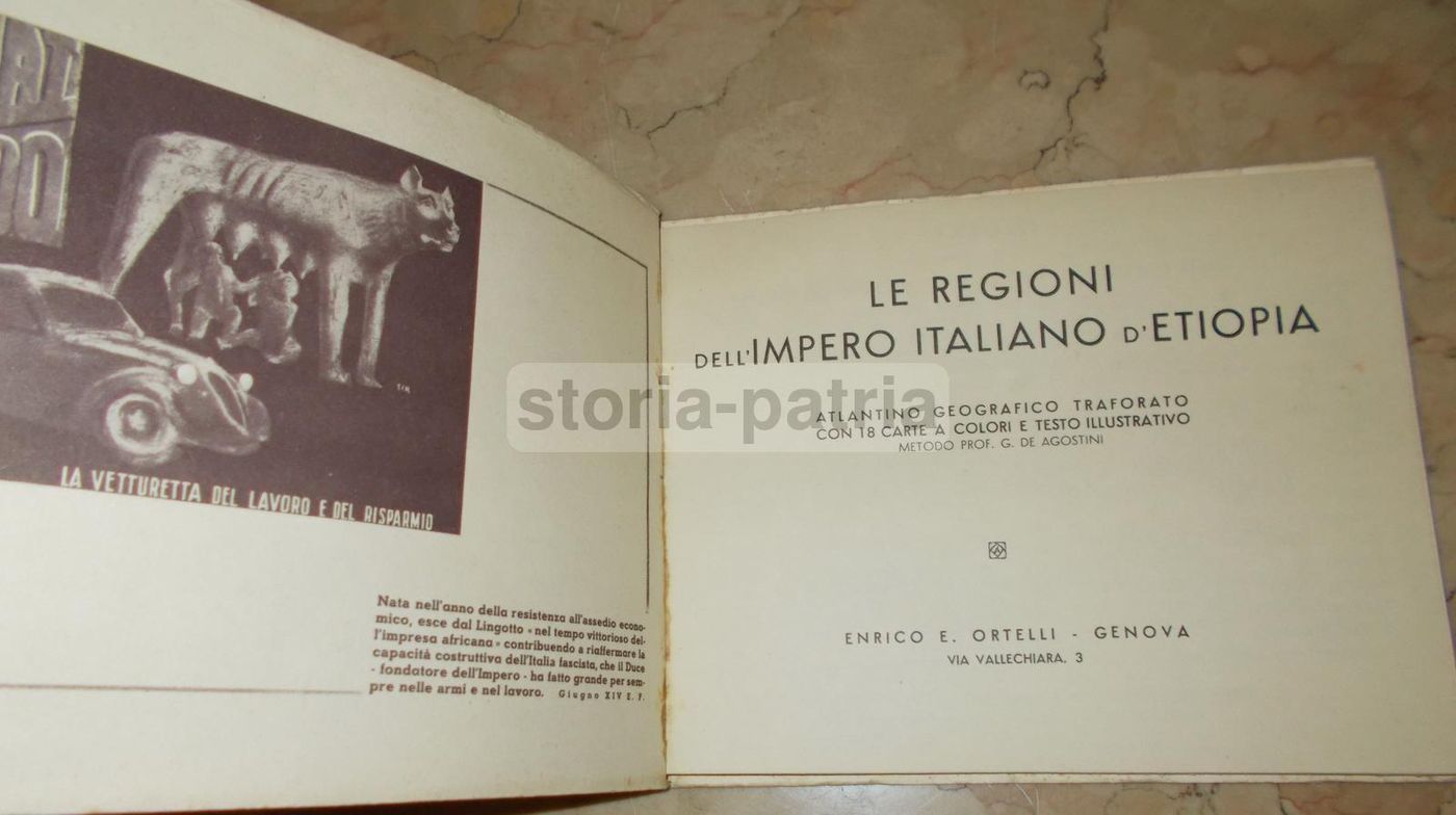 Atlante Etiopia 1936 Ortelli Con Pubblicità Fiat Sironi E Radio
