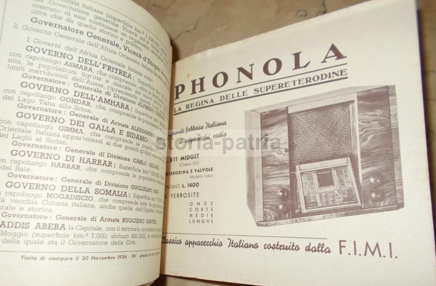 Atlante Etiopia 1936 Ortelli Con Pubblicità Fiat Sironi E Radio