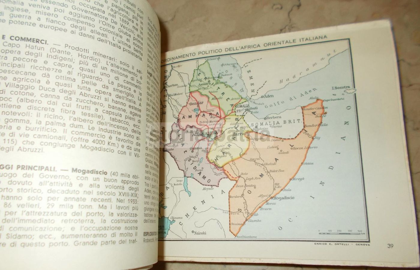Atlante Etiopia 1936 Ortelli Con Pubblicità Fiat Sironi E Radio