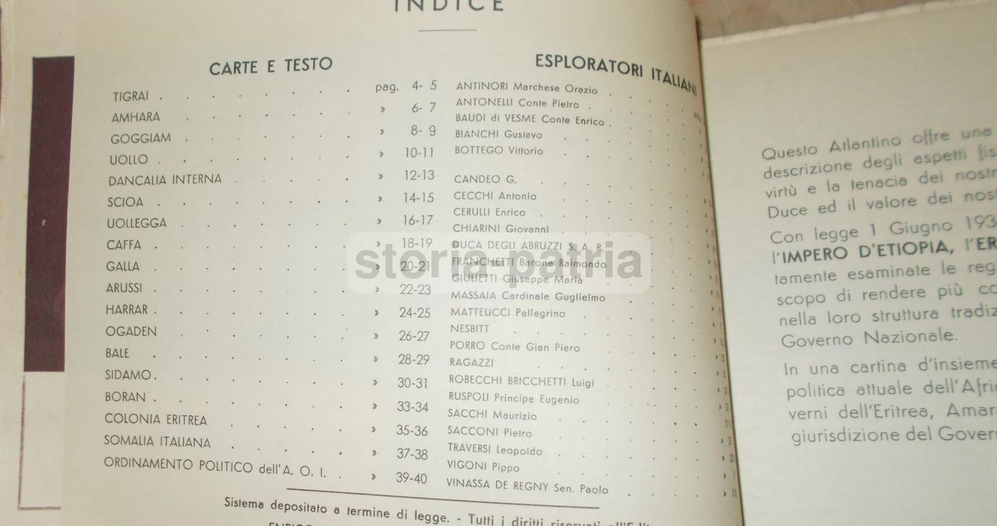Atlante Etiopia 1936 Ortelli Con Pubblicità Fiat Sironi E Radio