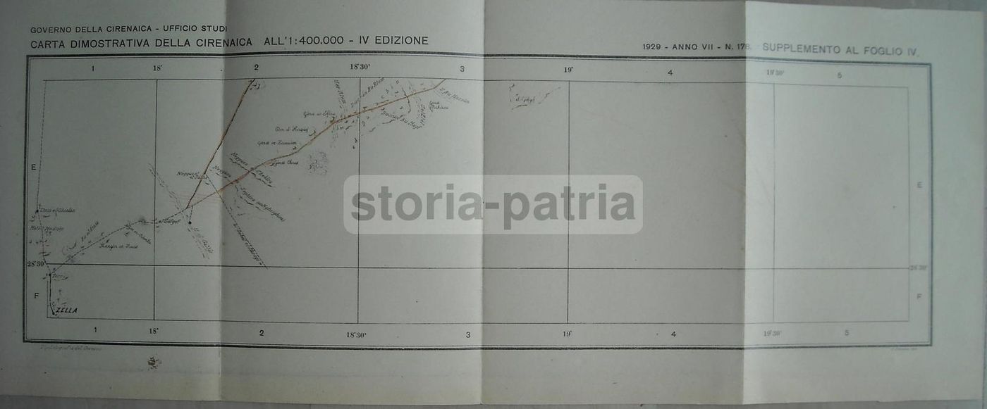 Mappa Geografica Cirenaica Bardia 1928 Libia Colonia Italiana