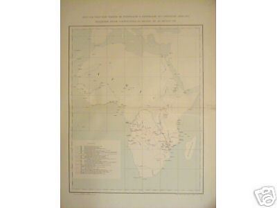 Mappa Antica Africa Esplorazioni Portoghesi XV XIX Secolo