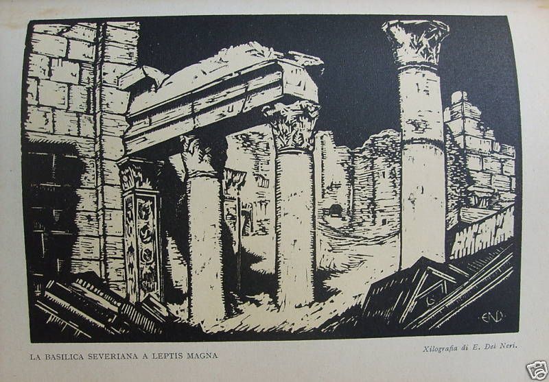 Basilica Severiana A Leptis Magna, Xilografia Di Edoardo Del Neri