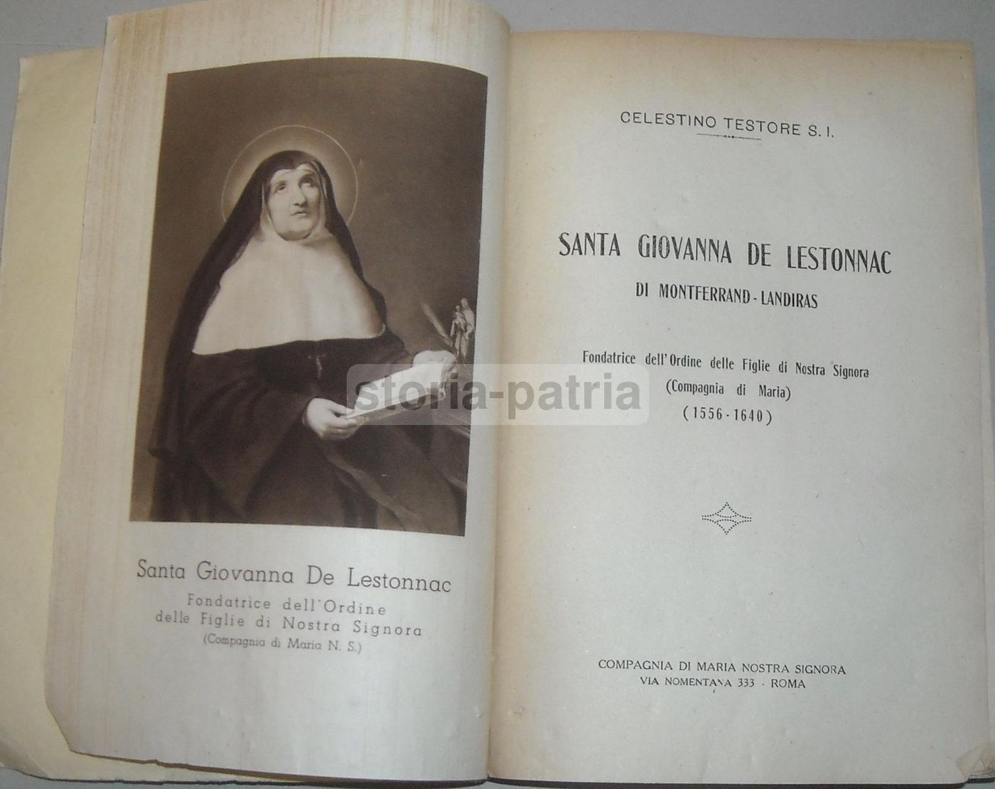 Santa Giovanna De Lestonnac. Celestino Testore, 1949. Agiografia